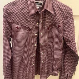 Panhandle Slim Burgundy Plaid Shirt